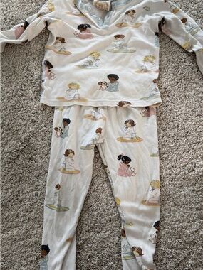 The Beaufort Bonnet Company Cream Kids Pajama Set with Pastel Character Print